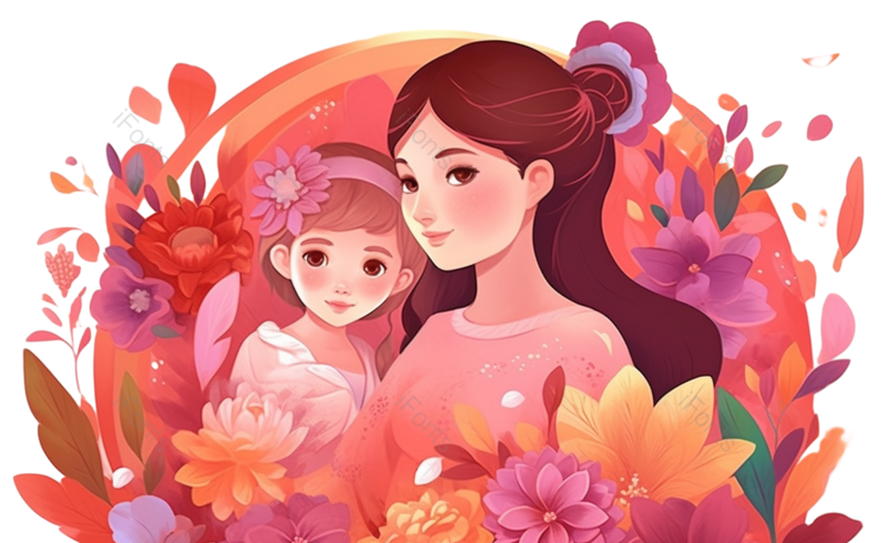 节日图片,插画花元素,花卉PNG,花卉插画免抠素材